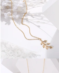 Leaf Style Neck Chain - Gold